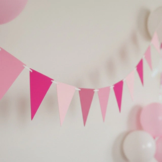 Vimpelguirlande Pink/Lyserød