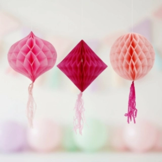 Honeycombs Pink/Lyserød
