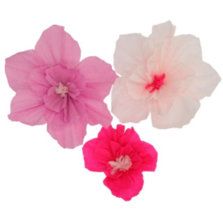 Crepe Papirblomster Pink Mix