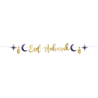 Eid Mubarak Guirlande Blå/Guld