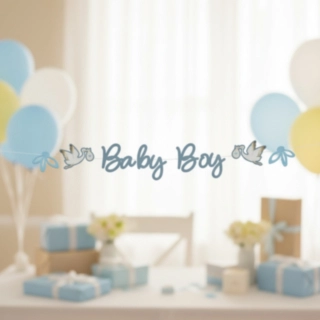 Baby Boy Guirlande Blå