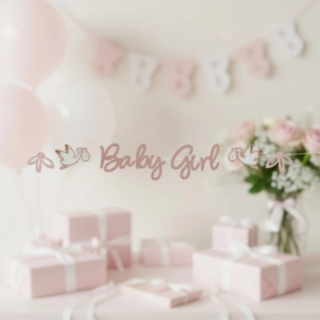 Baby Girl Guirlande Lyserød