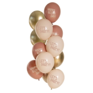 Golden Blossom Happy Birthday Latexballoner