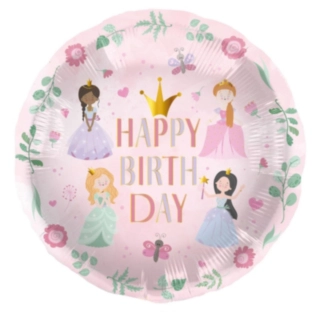 Prinsesse Happy Birthday Folieballon Lyserød