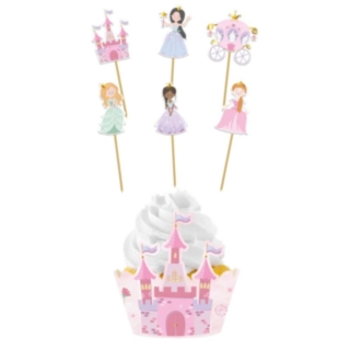 Prinsesse Cupcake Wrappers & Kagepinde