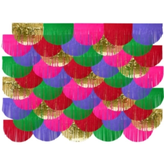 Regnbue Frynse Backdrop Guld/Multi