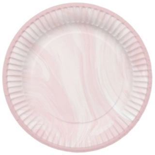 Marmor Paptallerkener Lyserød