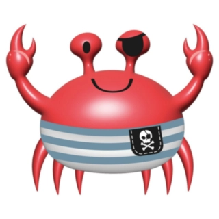 Piratkrabbe Folieballon Rød