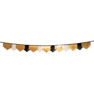 Frynse Guirlande Sort/Guld/Hvid