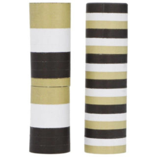 Stribede Serpentiner Sort/Guld/Hvid