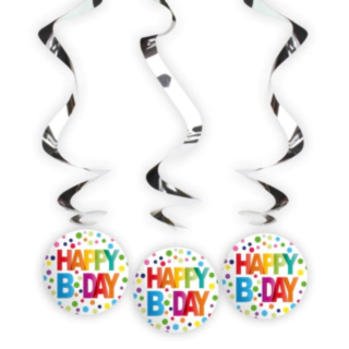 Happy B Day Swirls