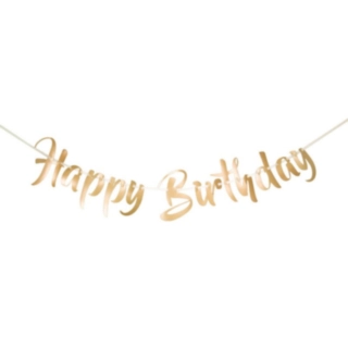 Happy Birthday Bogstavsguirlande Guld