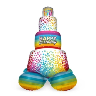 Rainbow Birthday Lagkage Folieballon