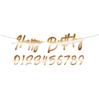 Personlig Happy Birthday Guirlande Guld