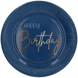 Happy Birthday Paptallerkener Mørkeblå