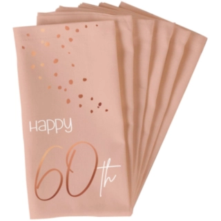 60 Års Servietter Lush Blush