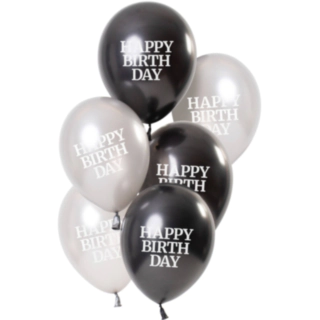 Ballonbuket Happy Birthday Glossy Matt Black