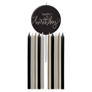Happy Birthday Kagelys Crème Noir