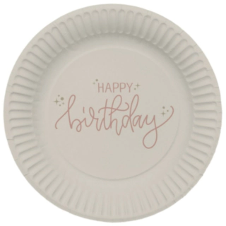 Happy Birthday Paptallerkener Crème Rosé