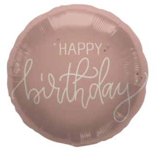 Happy Birthday Folieballon Crème Rose