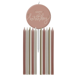 Happy Birthday Kagelys Crème Rose