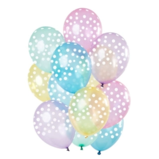 Polkaprikkede Transparente Ballon Mix