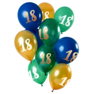 18 Års Ballon Mix Grøn/Guld
