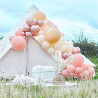 Ballonbue Rosaguld/Beige