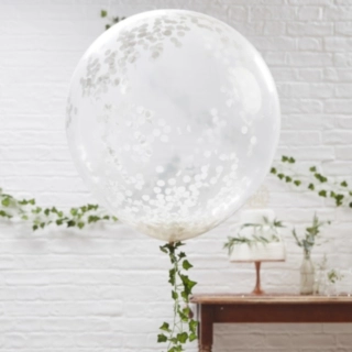 Store Hvid Konfetti Balloner
