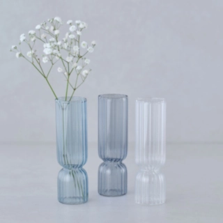 Mini Riflede Glasvaser Blå