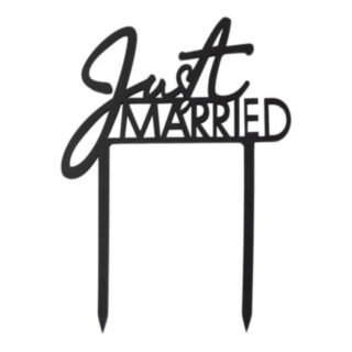 Just Married Akryl Kagetopper Sort