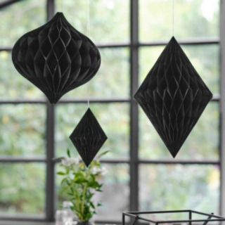 Honeycomb Loftsdekorationer Sort