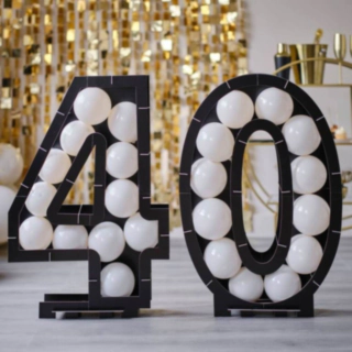 40 År Ballonboks Sort