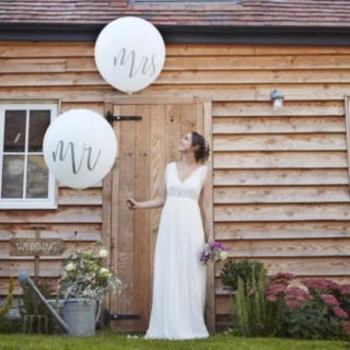 Mr. & Mrs. Kæmpe Ballon Hvid