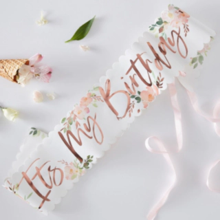 Blomstret It's My Birthday Skråbånd
