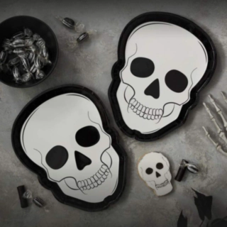 Halloween Kranie Paptallerkener