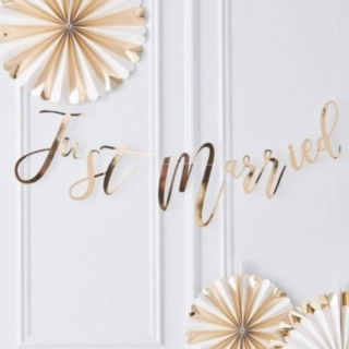Just Married Guld Guirlande