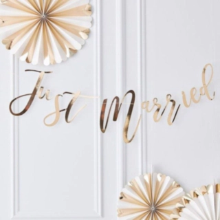 Just Married Guld Guirlande
