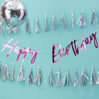 Happy Birthday Banner Pink