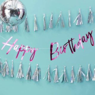 Happy Birthday Banner Pink