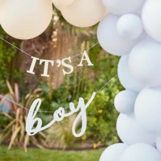 It's A Boy Guirlande Hvid/Lyseblå