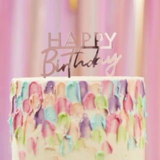 Happy Birthday Akryl Kagetopper Rosaguld