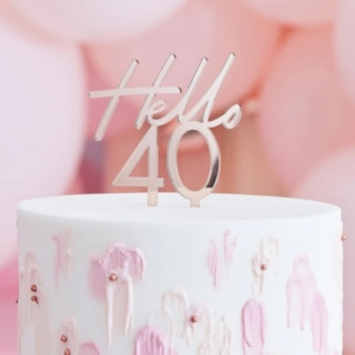 Hello 40 Akryl Kagetopper Rosaguld