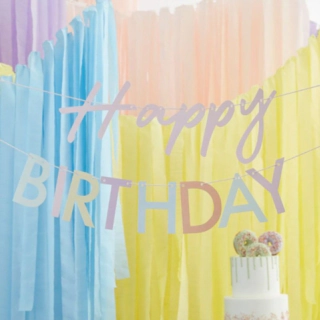 Happy Birthday Guirlande Pastel