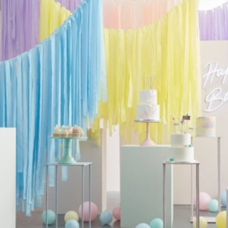 DIY Hængende Backdrop Multifarvet Pastel