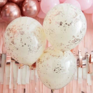 Dobbeltlags Konfetti Balloner Beige
