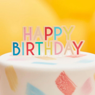 Happy Birthday Akryl Kagetopper Multifarvet