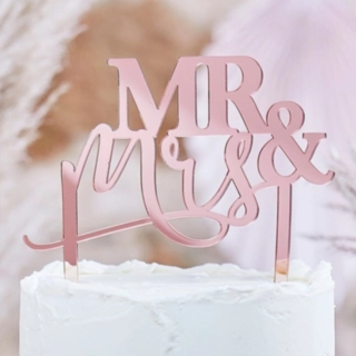 Mr & Mrs Akryl Kagetopper Rosaguld