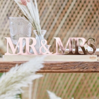 Mr & Mrs Skilt Rosaguld