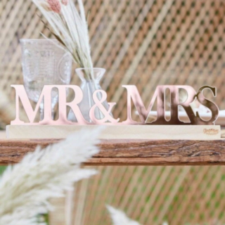 Mr & Mrs Skilt Rosaguld